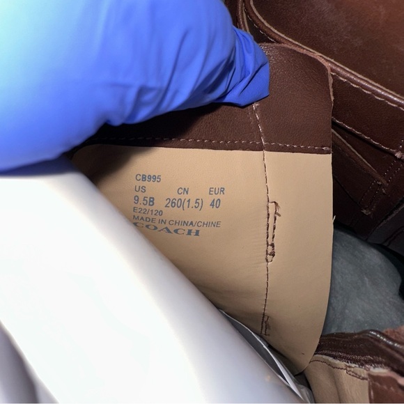 COACH Lacey Boot Chelsea Style Ankle Boot in Dark Saddle Size 9.5 - Picture 13 of 16